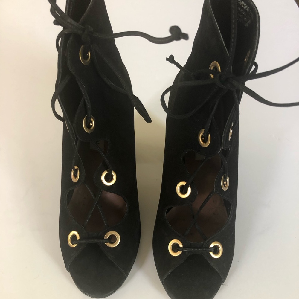 Steve Madden Lace-Up Suede Booties - Picture 2 of 7